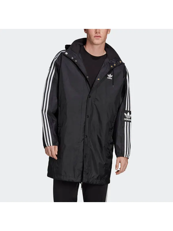 Куртка originals back logo printed hooded casual windbreaker men black Adidas — изображение 3 из 4, черный