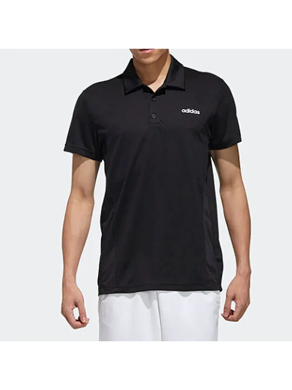 Футболка adidas Training Sports Short-sleeve Polo Shirt Men Black — изображение 3 из 4, черный