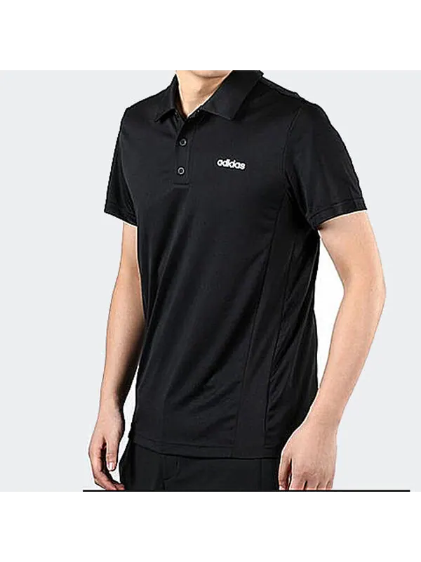Футболка adidas Training Sports Short-sleeve Polo Shirt Men Black — изображение 4 из 4, черный