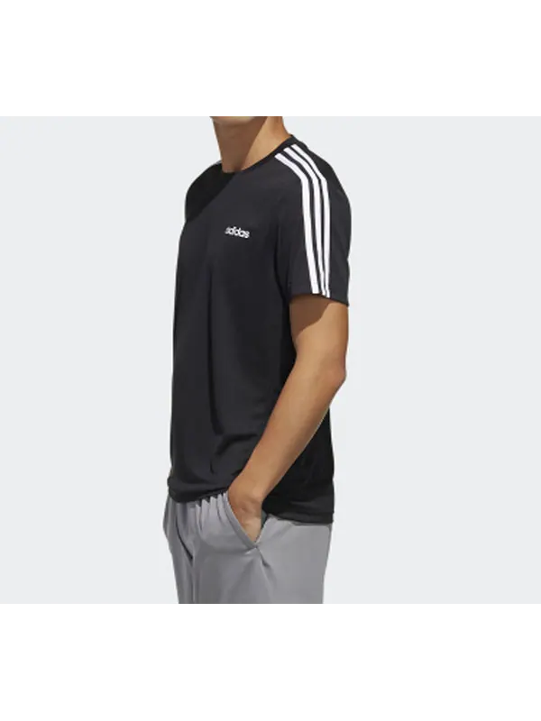 Футболка stripe logo alphabet short sleeve black Adidas — изображение 4 из 4, черный