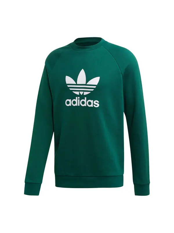 Толстовка originals casual sports round neck pullover green Adidas — изображение 1 из 4, зеленый
