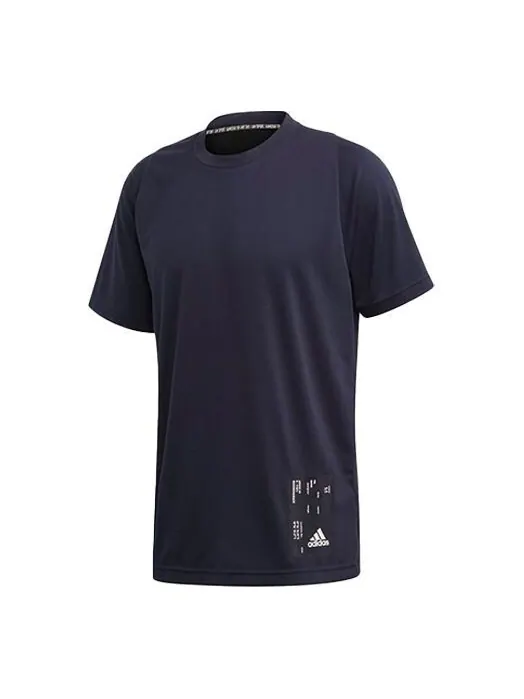 Футболка Adidas Training Sports Round Neck Short Sleeve 'Blue' — изображение 1 из 4, синий