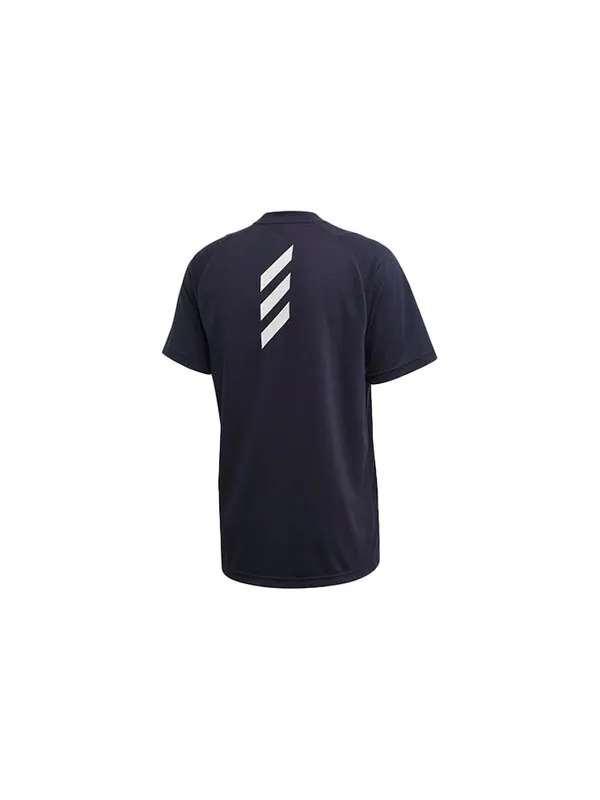 Футболка Adidas Training Sports Round Neck Short Sleeve 'Blue' — изображение 2 из 4, синий