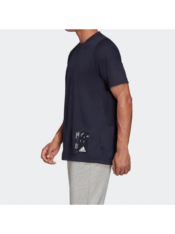 Футболка Adidas Training Sports Round Neck Short Sleeve 'Blue' — изображение 4 из 4, синий
