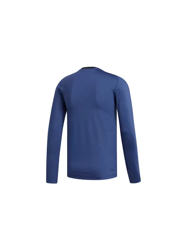 Футболка men's ask2 prm tee ls training sports slim fit round neck long sleeves indigo t-shirt Adidas — изображение 2 из 4