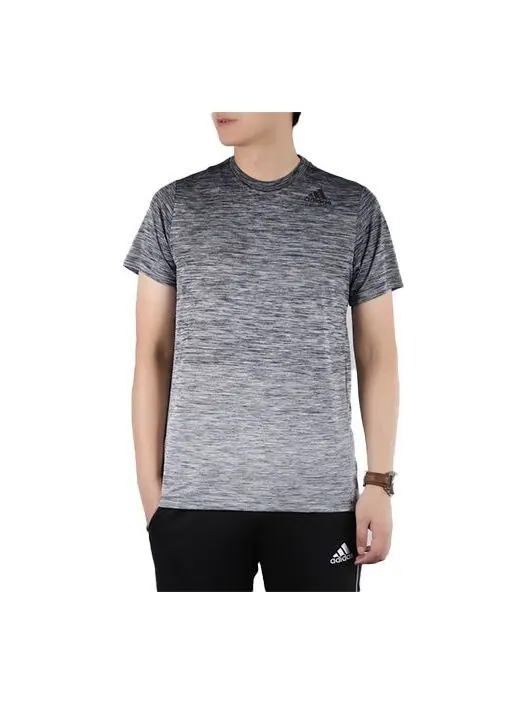 Футболка adidas Gradient Tee Training Sports Round Neck Pullover Short Sleeve Metallic Black — изображение 1 из 4