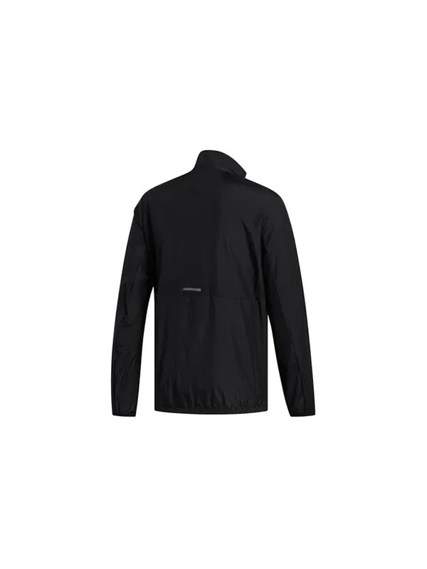 Куртка adidas Logo Print Casual Running Stand Collar Jacket Male Black — изображение 2 из 4, черный