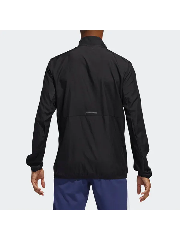 Куртка adidas Logo Print Casual Running Stand Collar Jacket Male Black — изображение 4 из 4, черный