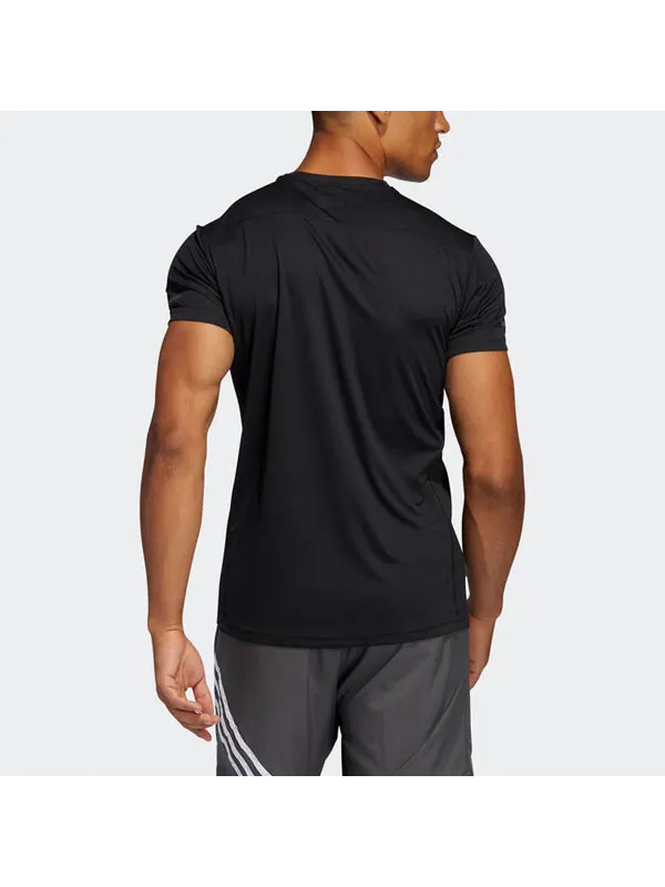 Футболка run it tee m logo training sports short sleeve black Adidas — изображение 4 из 4, черный