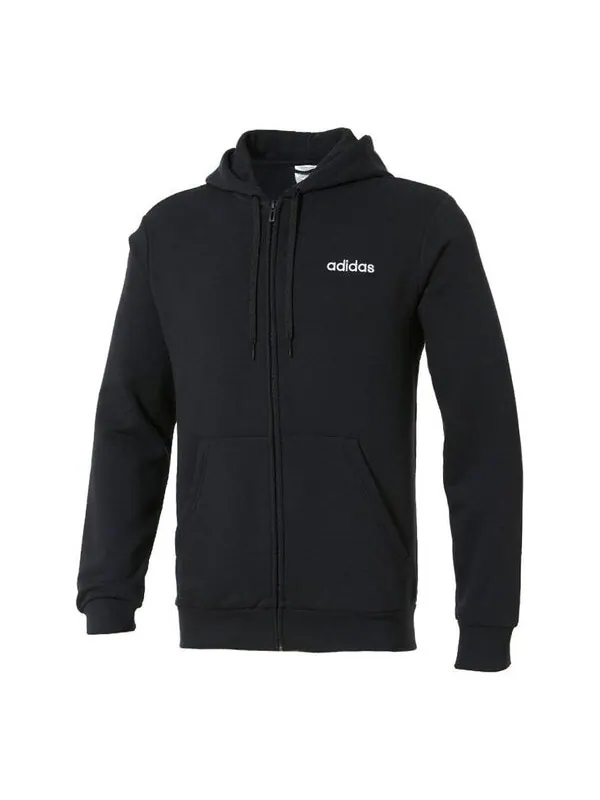 Куртка knitted hooded casual sports jacket men black Adidas — изображение 1 из 4, черный