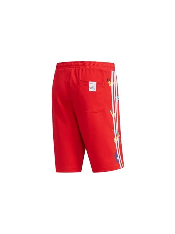 Шорты neo x pokmon crossover series pikachu printing shorts red Adidas — изображение 2 из 4, светлый красный