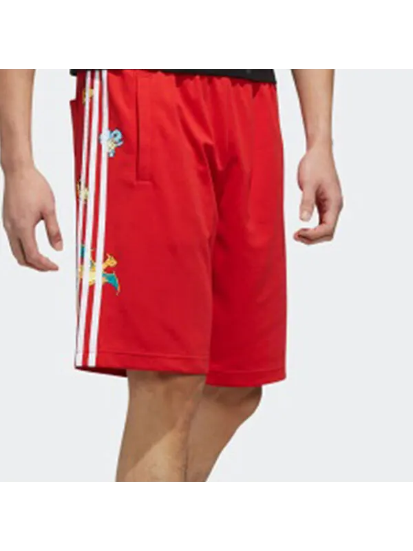 Шорты neo x pokmon crossover series pikachu printing shorts red Adidas — изображение 3 из 4, светлый красный
