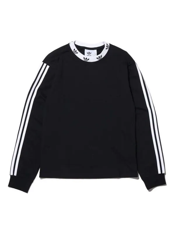 Толстовка с капюшоном оригинальная трилистник рубчик ls футболка логотип swarshirt Adidas — изображение 1 из 4, черный