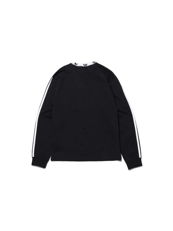 Толстовка с капюшоном оригинальная трилистник рубчик ls футболка логотип swarshirt Adidas — изображение 2 из 4, черный