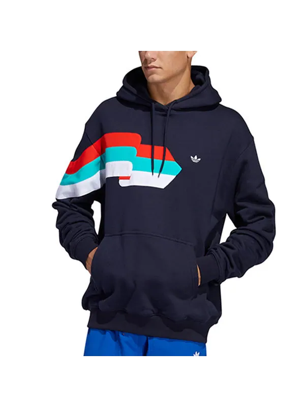 Толстовка originals ripple hoody alphabet printing hooded long sleeves blue Adidas — изображение 2 из 4, синий