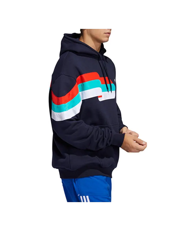 Толстовка originals ripple hoody alphabet printing hooded long sleeves blue Adidas — изображение 3 из 4, синий