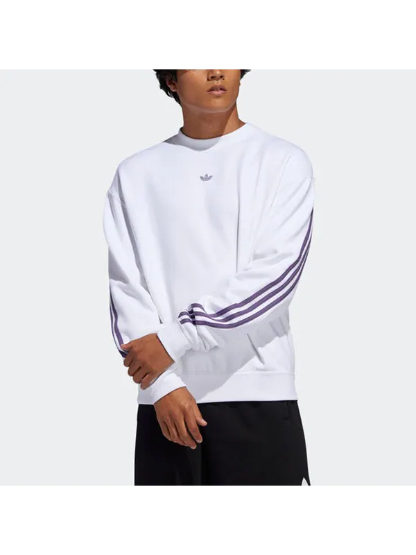 Толстовка adidas originals Side Stripe Loose Pullover White — изображение 3 из 4, белый