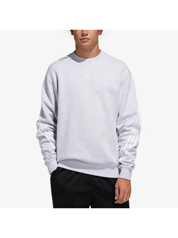 Толстовка Men's adidas originals Side Stripe Loose Round Neck Pullover Gray — изображение 3 из 4, мульти