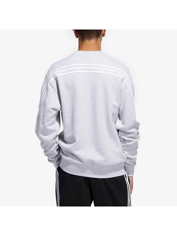 Толстовка Men's adidas originals Side Stripe Loose Round Neck Pullover Gray — изображение 4 из 4, мульти