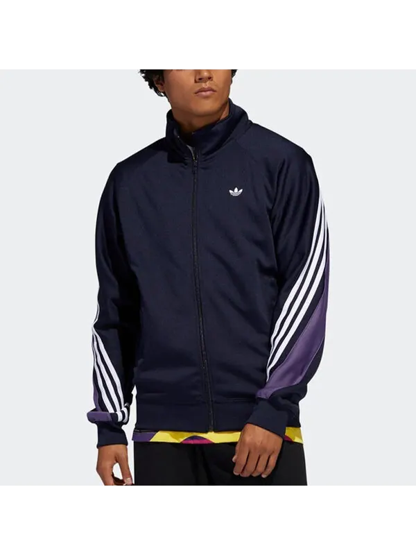 Куртка adidas originals Stand Collar Casual Sports Jacket Navy Blue — изображение 3 из 4, темно-синий