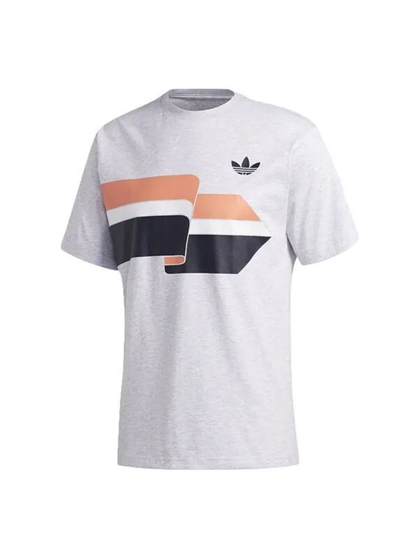 Футболка originals athleisure casual sports round neck short sleeve gray Adidas — изображение 1 из 4, серый