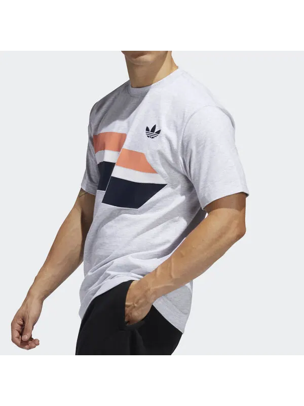 Футболка originals athleisure casual sports round neck short sleeve gray Adidas — изображение 3 из 4, серый