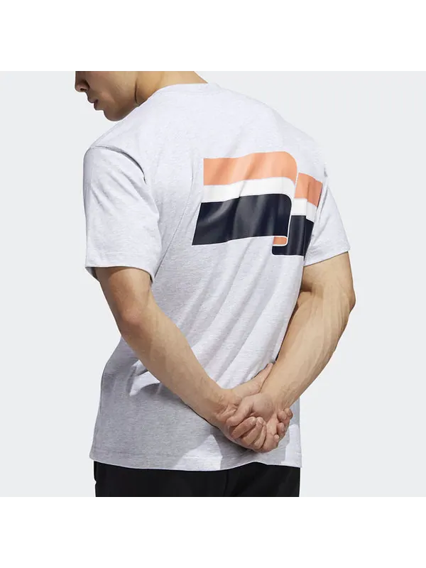 Футболка originals athleisure casual sports round neck short sleeve gray Adidas — изображение 4 из 4, серый