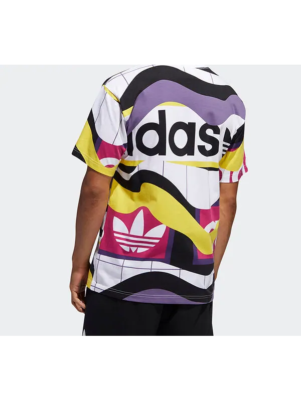 Футболка originals casual sports round neck short sleeve white Adidas — изображение 2 из 4, белый