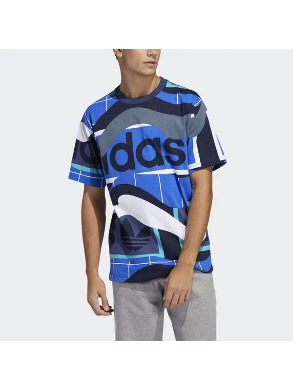 Футболка оригинальная версия с принтом круглый вырез короткий рукав Adidas — изображение 3 из 4, синий