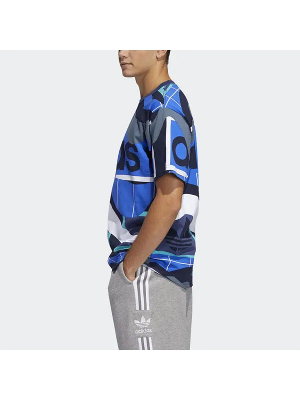Футболка оригинальная версия с принтом круглый вырез короткий рукав Adidas — изображение 4 из 4, синий