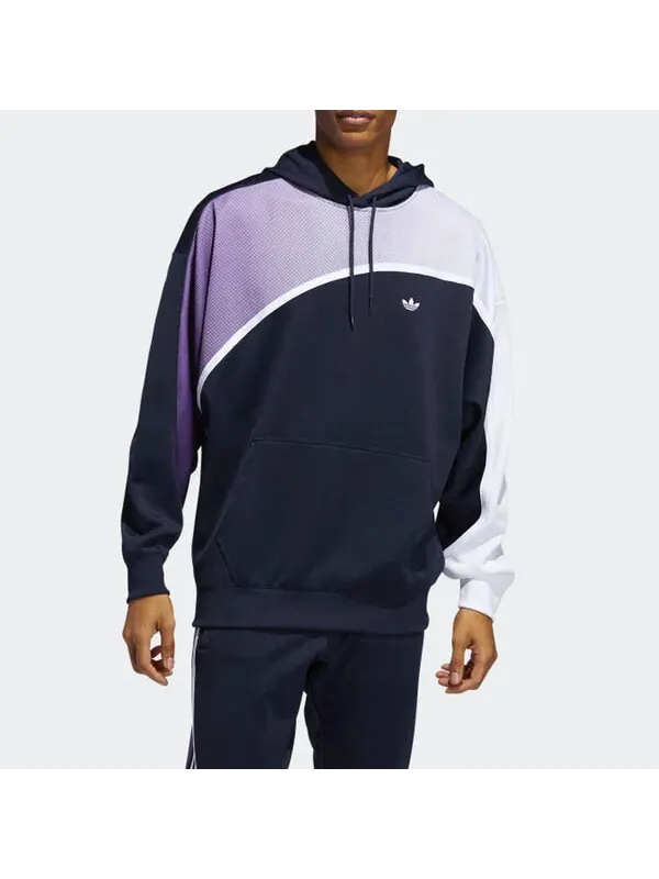 Толстовка originals colorblock casual sports gradient pullover blue Adidas — изображение 3 из 4, синий
