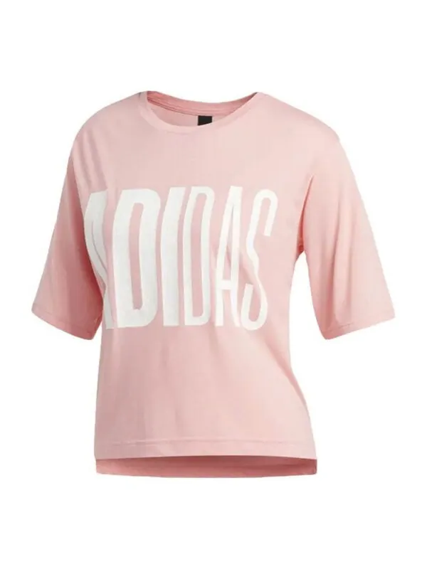 Футболка азиатские размеры Adidas — изображение 1 из 4, розовый/белый
