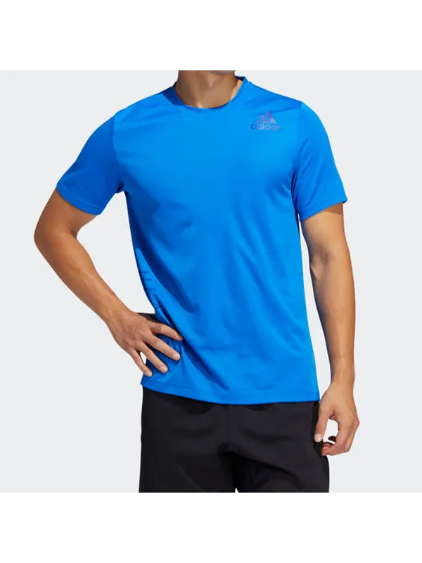Футболка heat.rdy 3-stripes tee 'blue' Adidas — изображение 3 из 4, синий