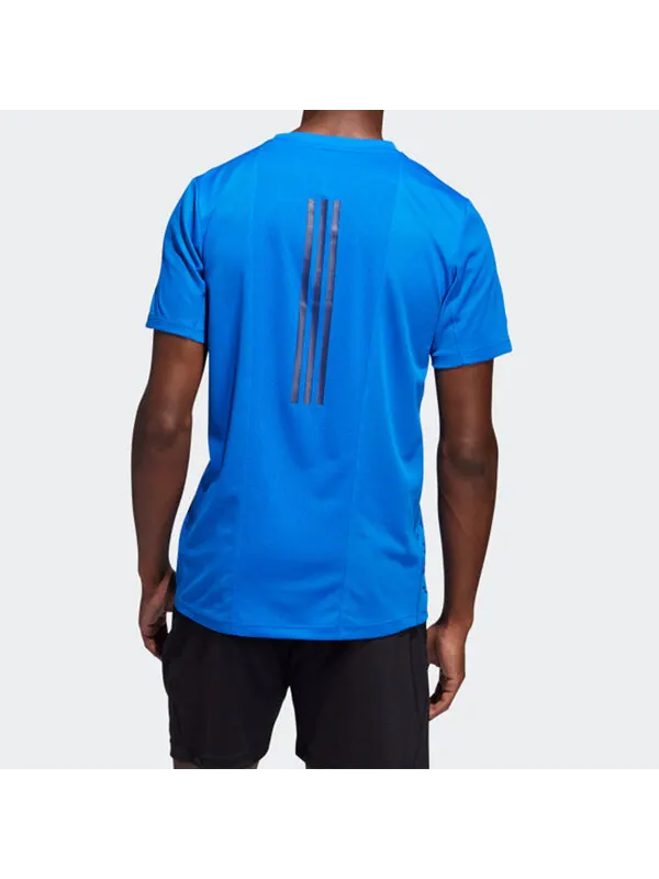 Футболка heat.rdy 3-stripes tee 'blue' Adidas — изображение 4 из 4, синий