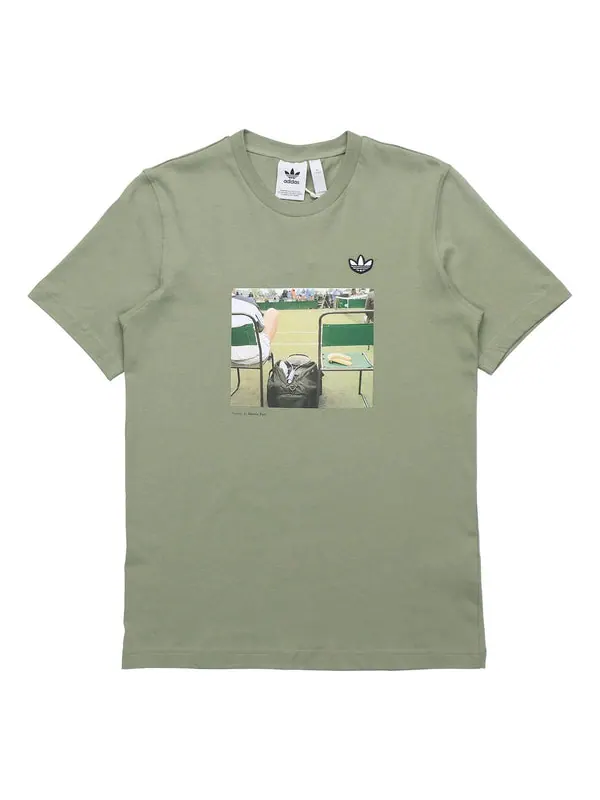 Футболка originals originals photo tee printing short sleeve green Adidas — изображение 1 из 4, зеленый