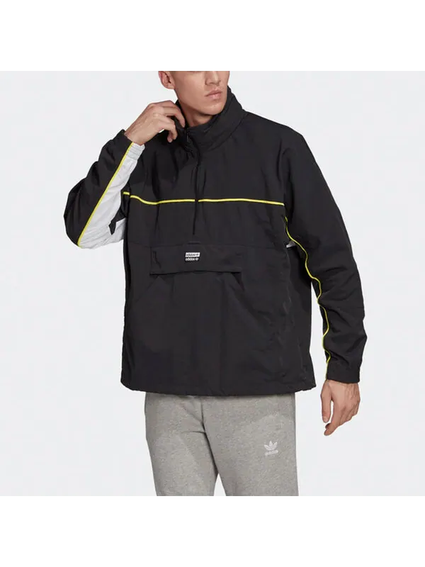 Куртка adidas originals Stand Collar Pullover Sports Jacket Black — изображение 3 из 4, черный