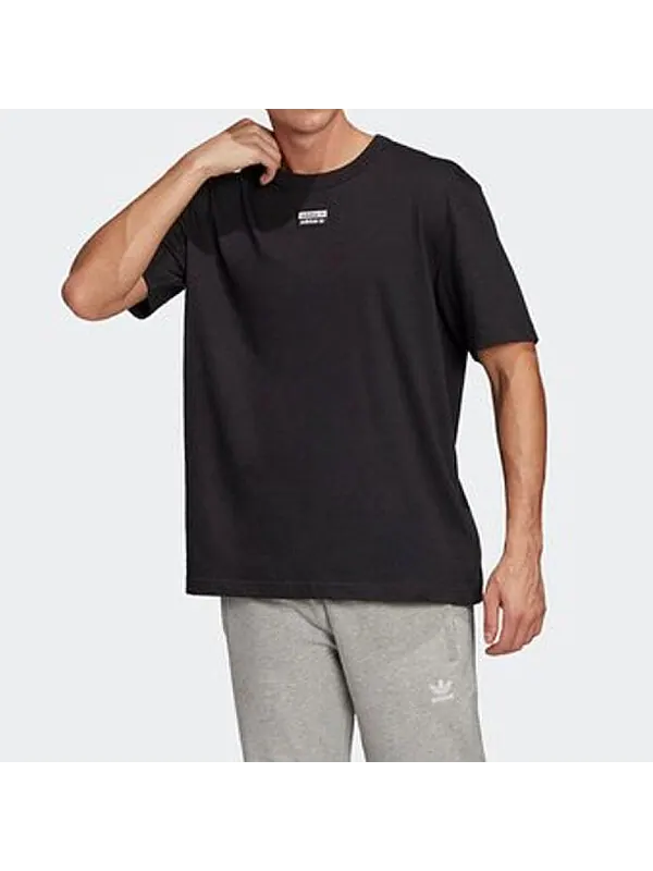 Футболка originals printing sports short sleeve black Adidas — изображение 4 из 4, черный