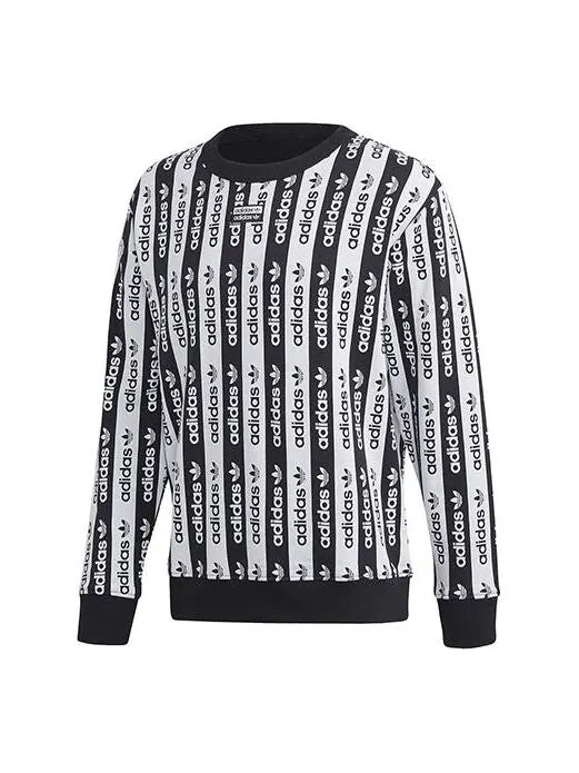 Толстовка adidas originals D Crew Colorblock Stripe Sports Black White — изображение 1 из 4, черный / белый
