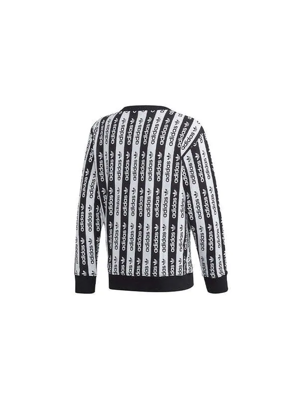 Толстовка adidas originals D Crew Colorblock Stripe Sports Black White — изображение 2 из 4, черный / белый