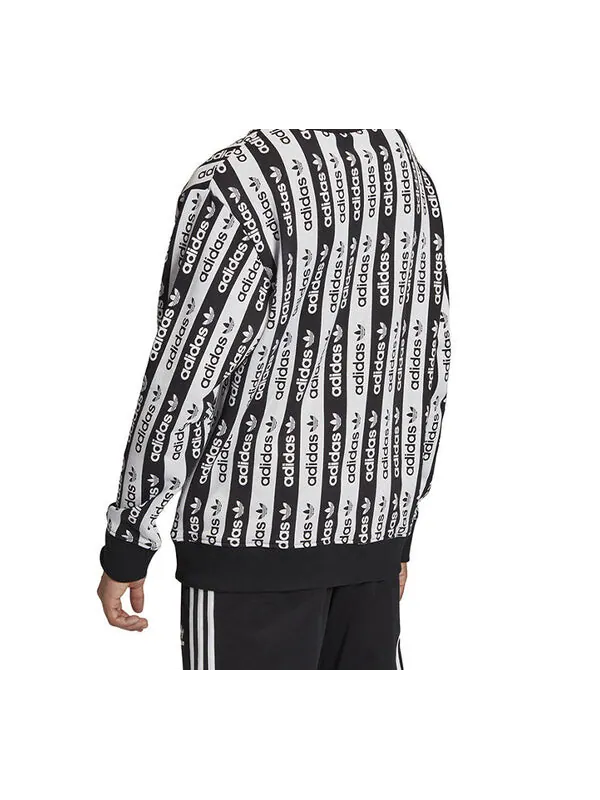 Толстовка adidas originals D Crew Colorblock Stripe Sports Black White — изображение 3 из 4, черный / белый