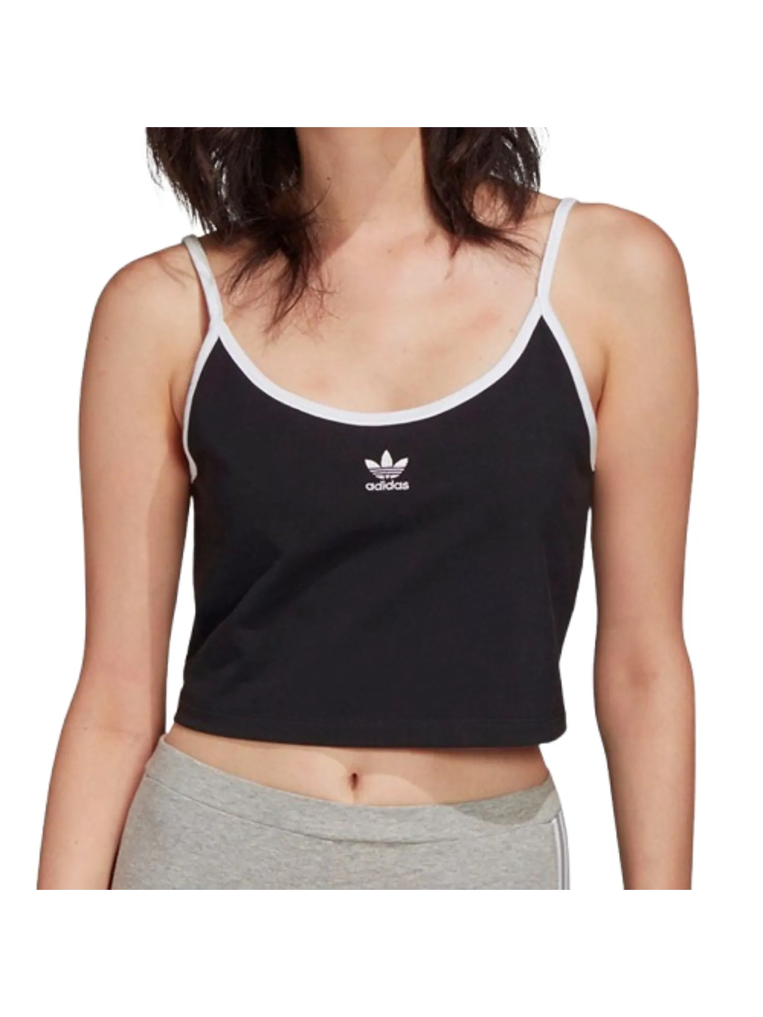 (WMNS) Топ Adidas на тонких бретелях — изображение 3 из 3, черный