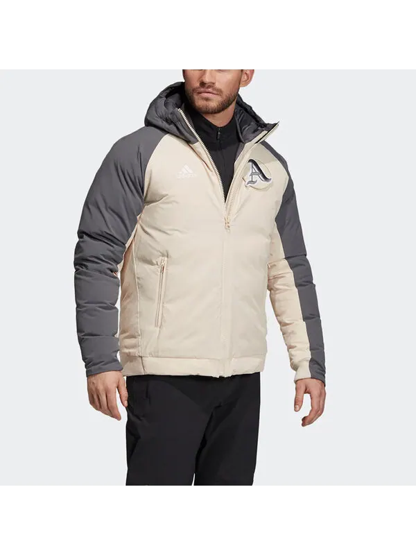 Пуховик adidas Vrct Jkt Down Jacket For Men Brown/Grey — изображение 3 из 4, коричнево-серо-мульти