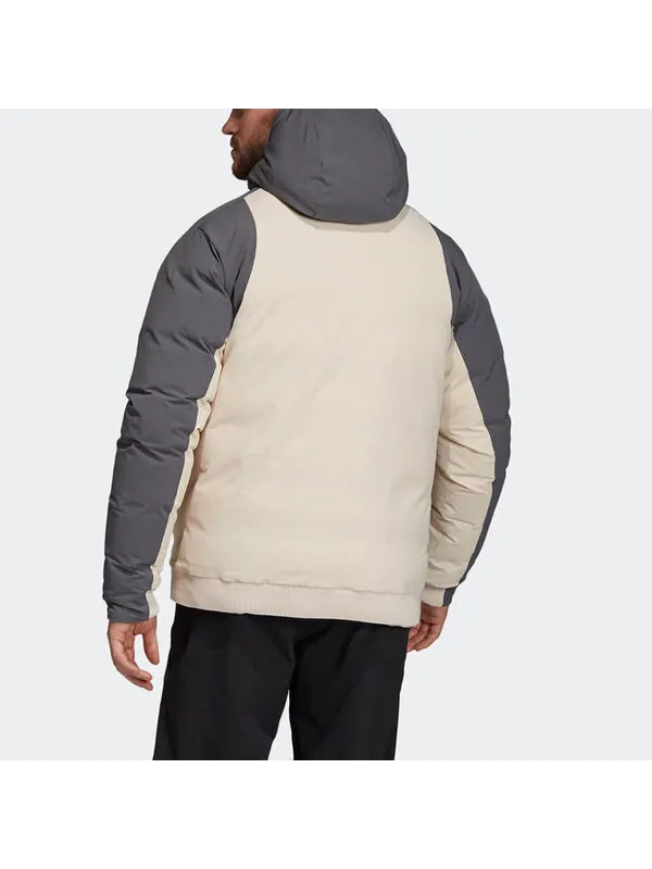 Пуховик adidas Vrct Jkt Down Jacket For Men Brown/Grey — изображение 4 из 4, коричнево-серо-мульти