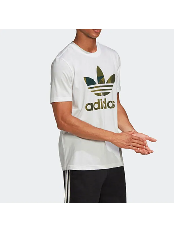 Футболка originals casual sports short sleeve white Adidas — изображение 2 из 4, белый