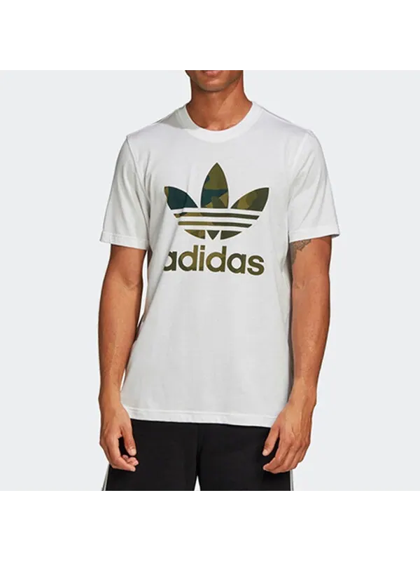 Футболка originals casual sports short sleeve white Adidas — изображение 4 из 4, белый