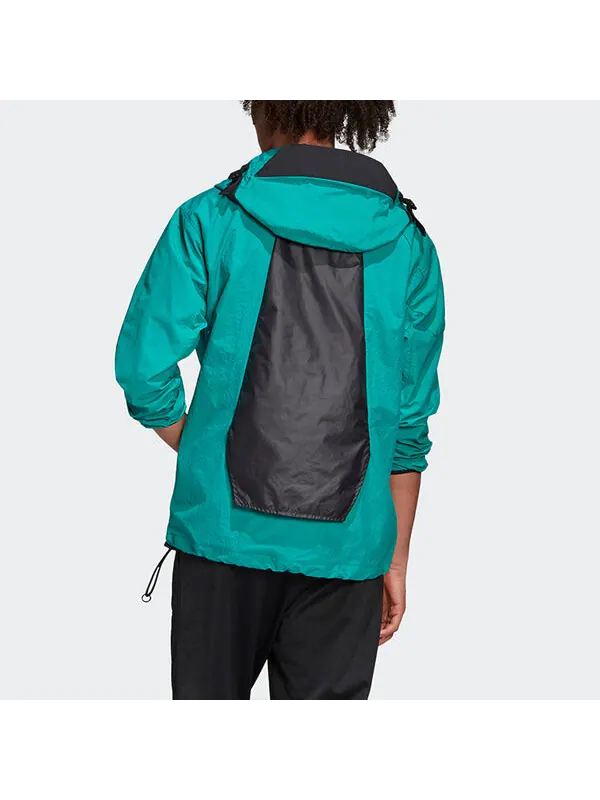 Куртка originals half zipper hooded track jacket green Adidas — изображение 4 из 4, зеленый