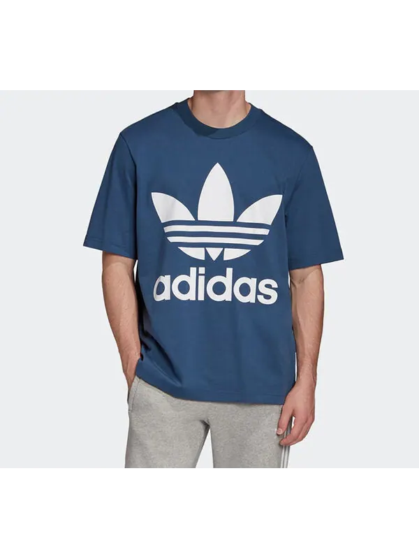 Футболка originals sports round neck short sleeve blue Adidas — изображение 3 из 4, синий