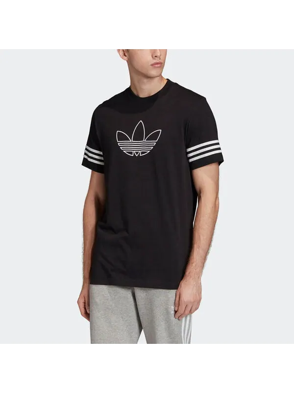Футболка originals outline tee logo short sleeve black Adidas — изображение 2 из 4, черный