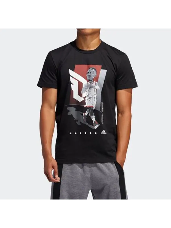 Футболка dame gu футболка баскетбольная спортивная с коротким рукавом Adidas — изображение 3 из 4, черный