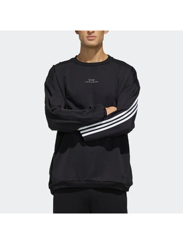 Толстовка adidas Running Sports Shirt SweaterMen Black — изображение 3 из 4, черный